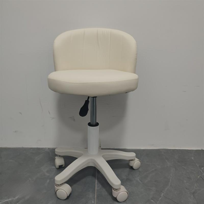 Round Swivel Stool with Backrest - 136.08 KG Weight Capacity, 360° Rotating, Adjustable Height, Ideal for Beauty Makeup