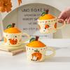 High-Value Ceramic Cup With Lid, Cute Office Couple Water Cup Gift Box, Creative New Year'S Souvenir