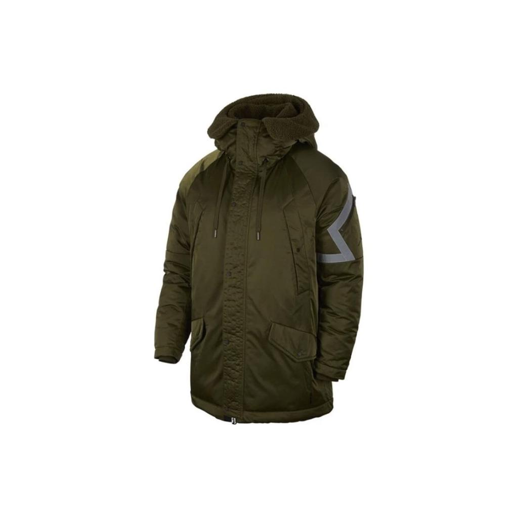 Nike Windproof Warm Comfortable Mid-Length Down Jacket Men Jacket Jungle-Green AA1952-395