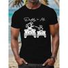 Europäische Größen Herren T-Shirt Oberteil „Dad and Me“ Aufdruck Atmungsaktiv Mode Lässig Pullover Kurzarm Sport T-Shirt
