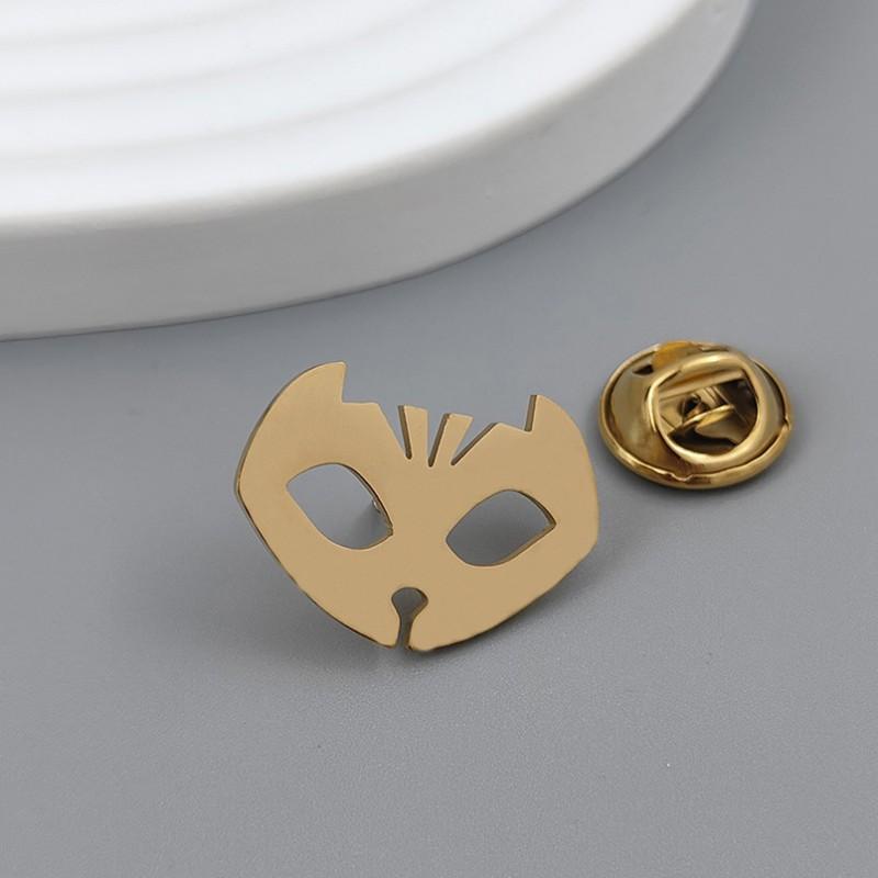 

European American Cat Mask Brooch Cufflinks Halloween Creative Personality Unisex Suit Coat Accessories 14k