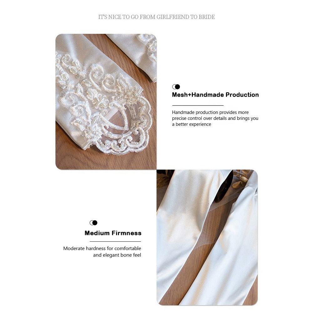 Handmade Wedding Gloves Lace Trimmed Satin Gloves Designed Bride Gloves  Formal Occasions