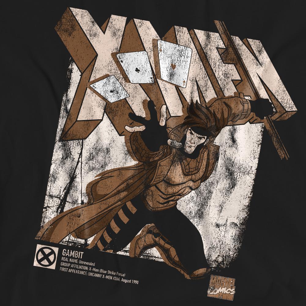 Marvel Unisex Adult X-Men Gambit Infographic T-Shirt