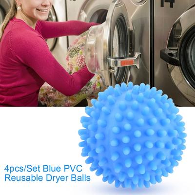 4pcs/Set Blue PVC Reusable Dryer Balls Laundry Ball Washing Drying Fabric Softener Ball