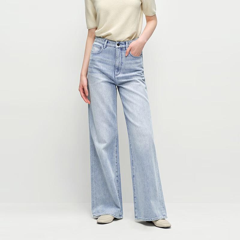 

Женские джинсовые брюки OVVOVV со средней посадкой и широкими штанинами 155/62A (24)