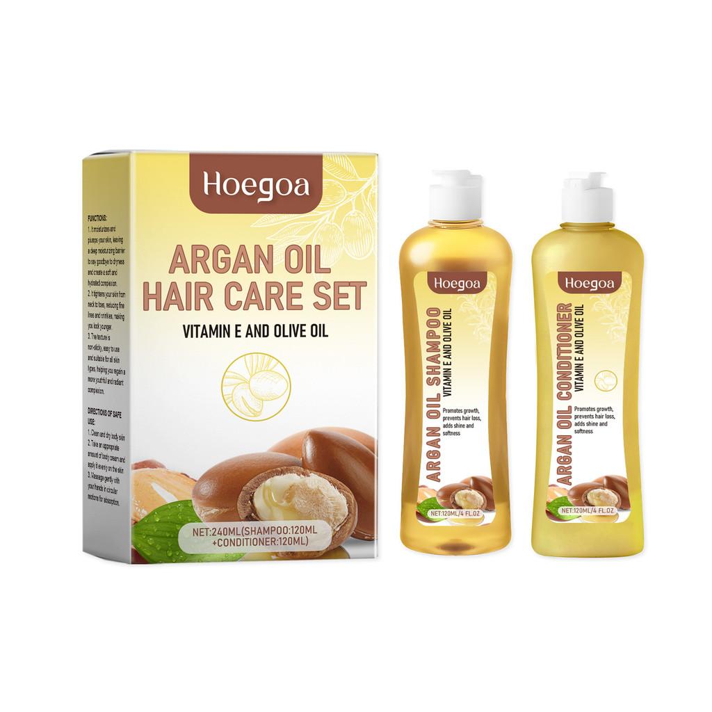 

Hoegoa Moroccan Nut Nourishing Hair Care Set With Moisturizing Shampoo And Conditioner For Silky Shine