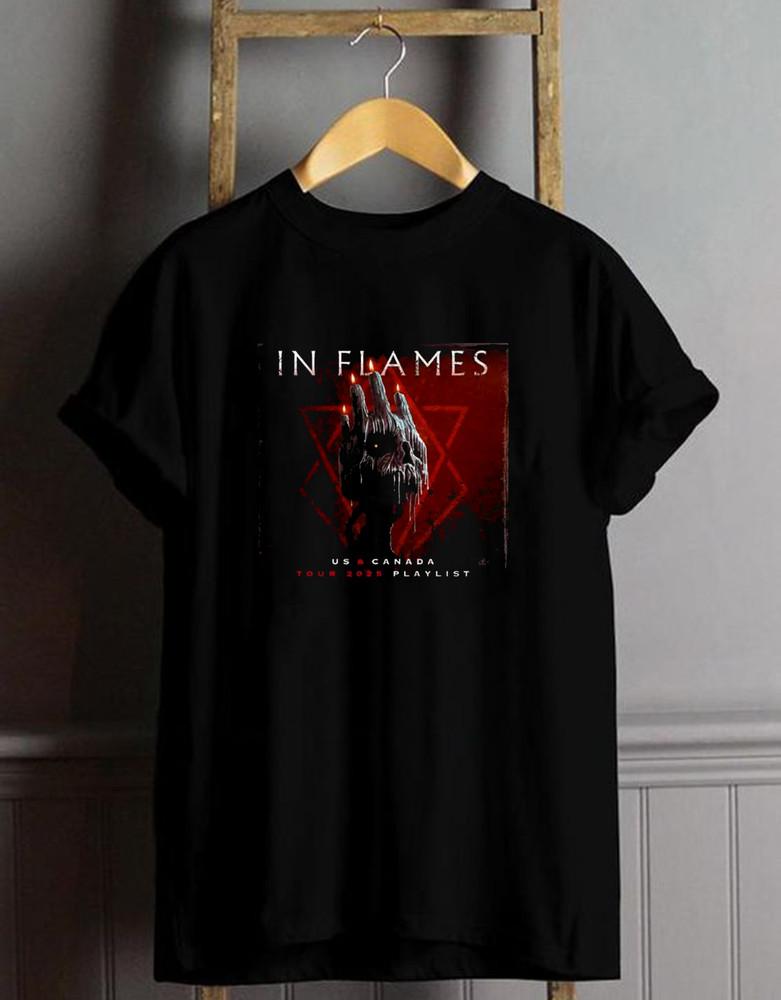 NEW In Flames Tour 2025 Band Short Sleeve Gift For Fan S to 5XL T-shirt HE313 Unisex T-Shirt S
