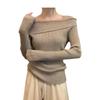 2024 Frühling/Herbst Damen Slim-Fit Ein-Schulter Strickpullover Basisschicht - Stilvoll & Hochwertig