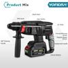 Yofidra 26MM Brushless Electric Hammer Electric Pick Impact Drill Multi-function Cordless Rotary Tool Fit For Makita 18V Battery Pin