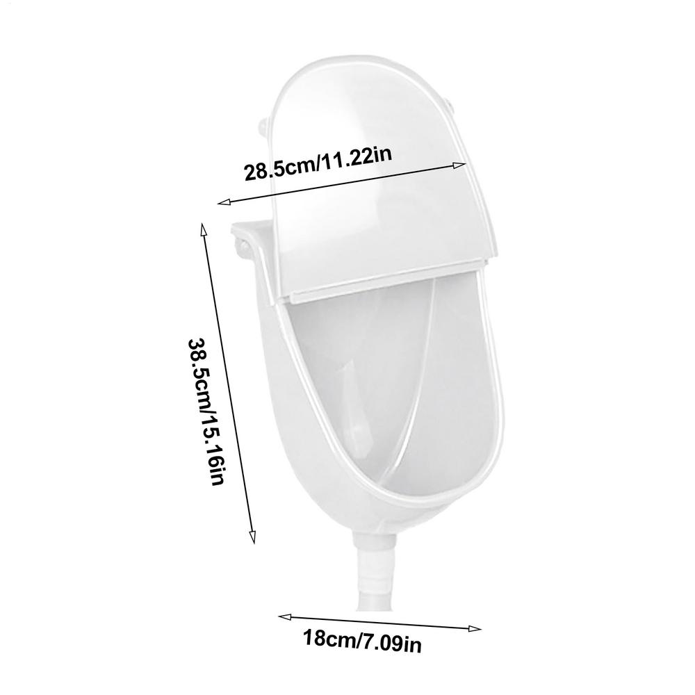 Wandurinal mit Deckel Kommerzielles Urinal Badezimmer Garage Ausspülbar Auslaufsicher Verstellbarer Urin-Ablenker mit Schlauch für den Heimhof