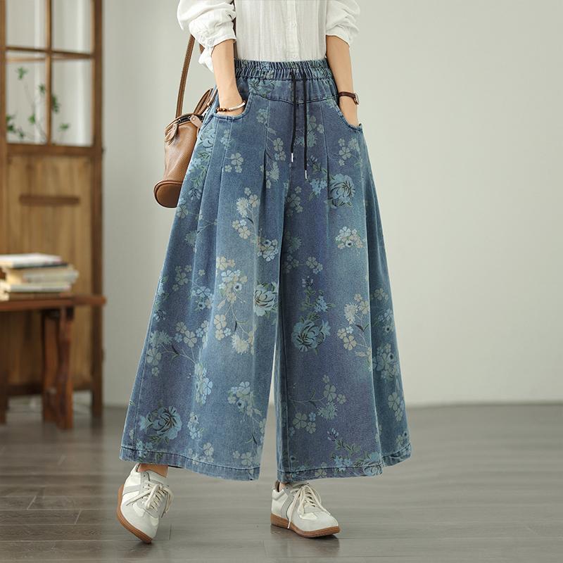 

DIMANAF 2025 New Basic Elastic Jeans Harlen pants Women Loose Denim Trousers Big Casual Blue Pants 2505 M