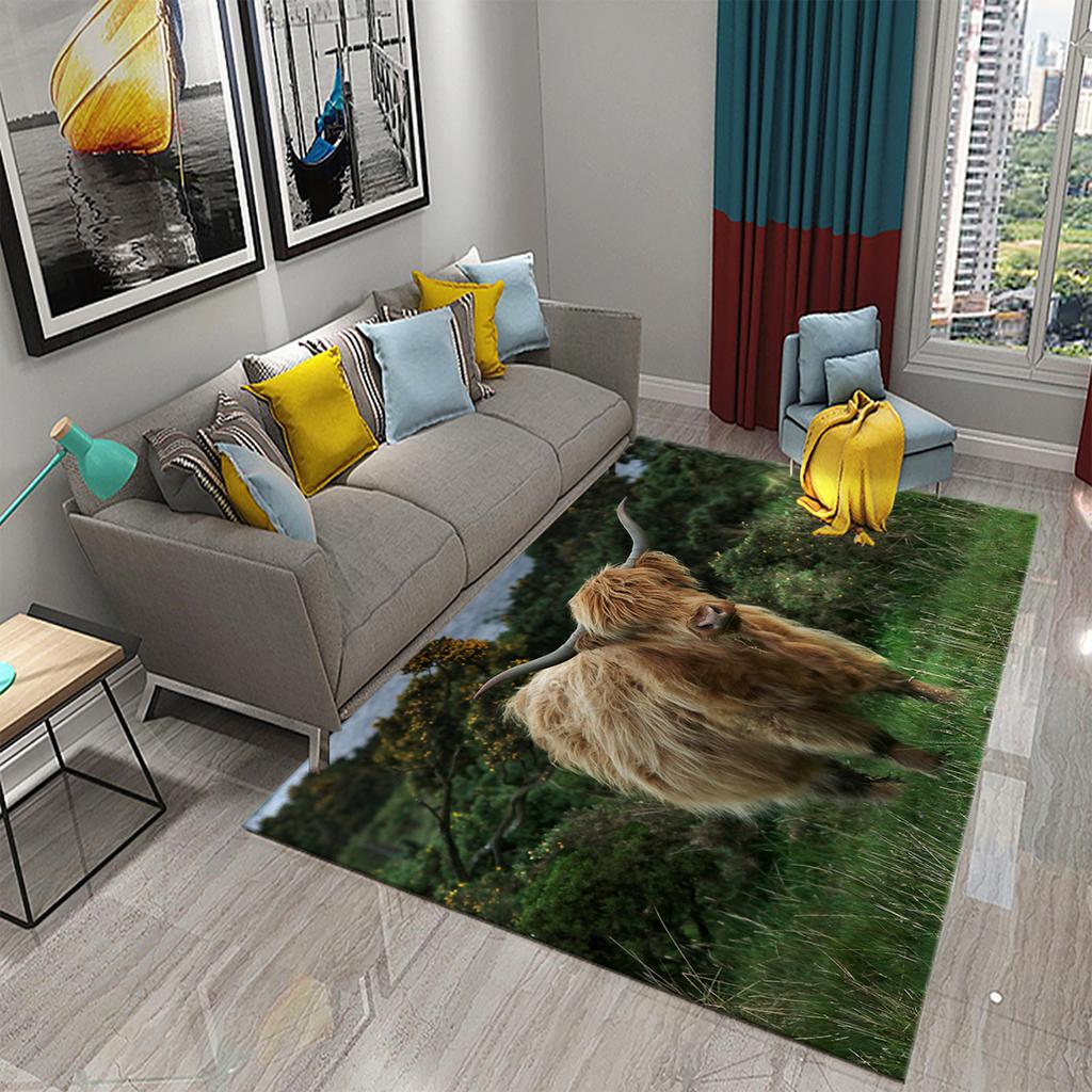 Yoga Mat Bedroom Living Room Decorative Door Mat Cute Cow Rug Farm Animal Rectangular Rug