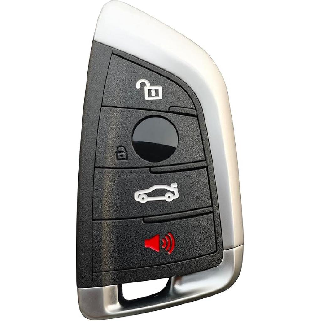 Replacement Keyless Entry Key Fob Case Cover Fit for BMW 1 3 5 Series X3 X5 X6 Z4 328i Z4 M5 M6 F10 F15 E90 E92 E93 Key Fob Shell (Silver)
