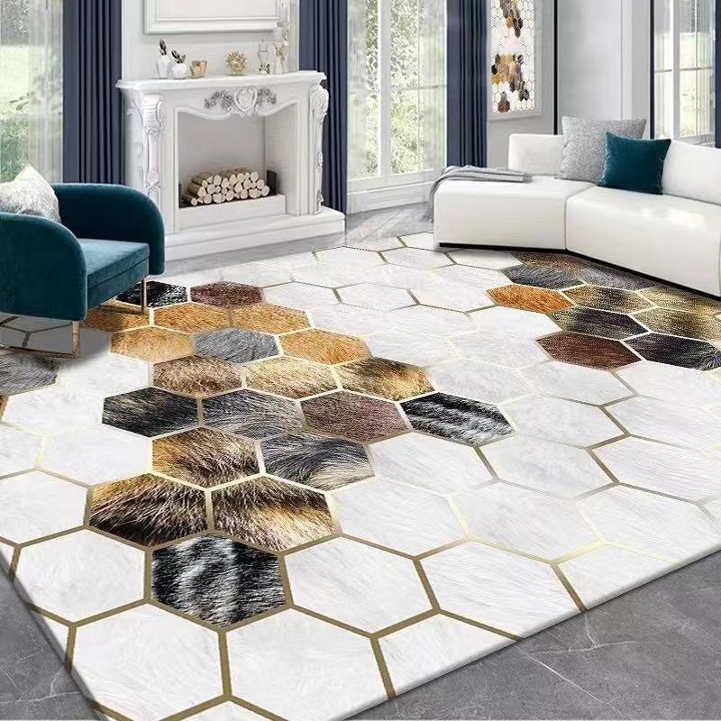 Light Luxury Simple Flannel Plush Carpet Bedroom Bedside Carpet Home Living Room Decoration Sofa Carpet
