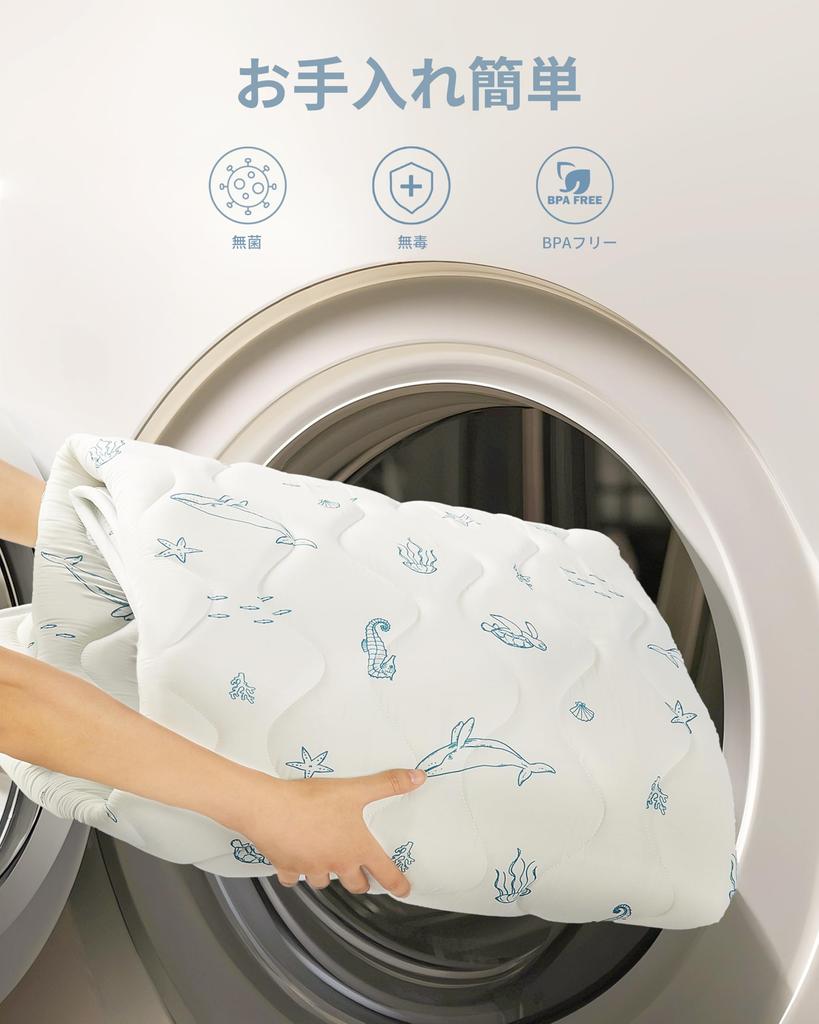 Fortella Baby Play Mat, 120x120x2cm Extra Thick, Foldable, Non-Slip, Soundproof, and Safe, Single Mat, Ocean-Style x White