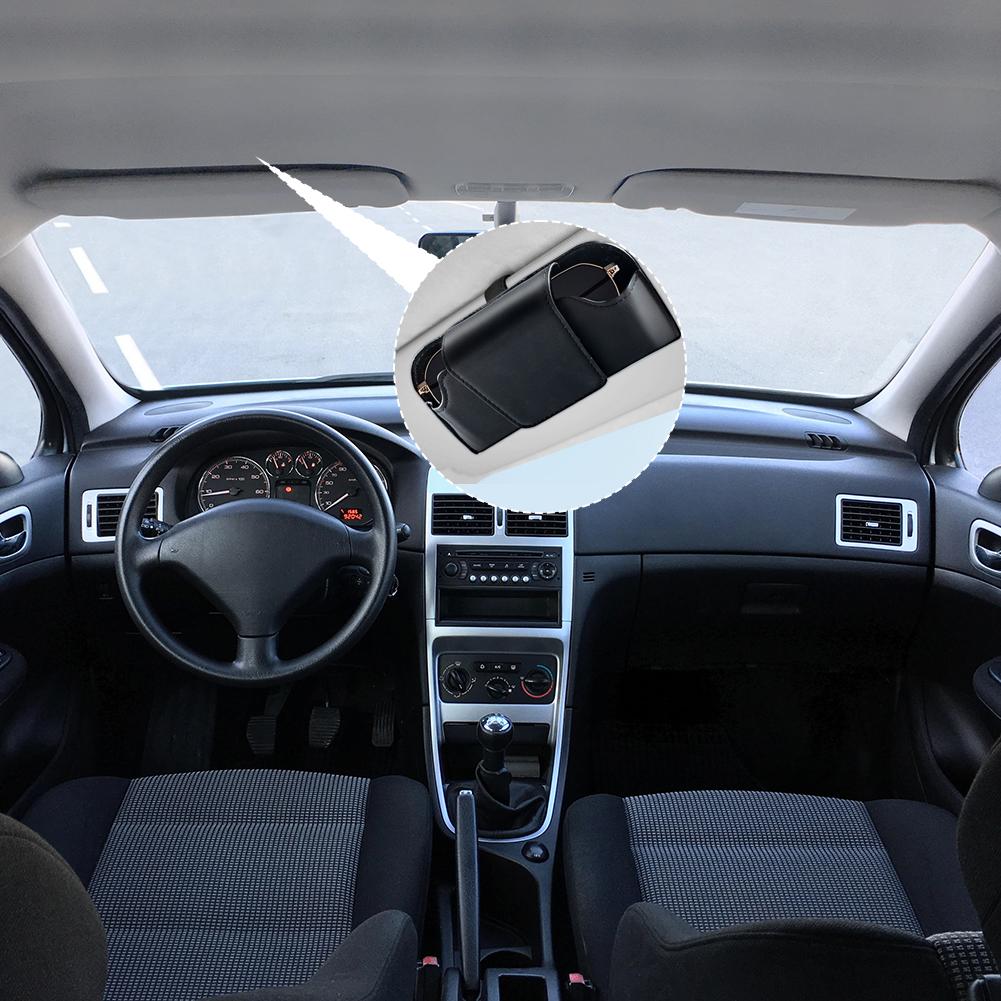 Car Glasses Holder Multi-functional Leather Car Glasses Box Case Storage Holder Glasses Car Portable Sunglasses Stable Suns P4F2