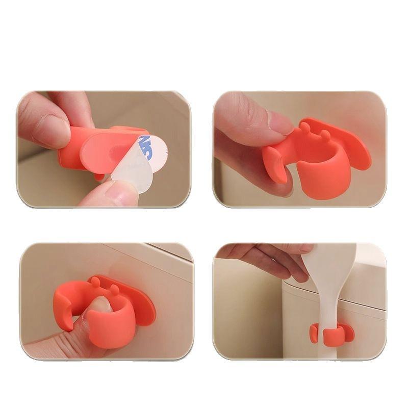 Wall-Mounted Silicone Storage Rack for Kitchen Utensils