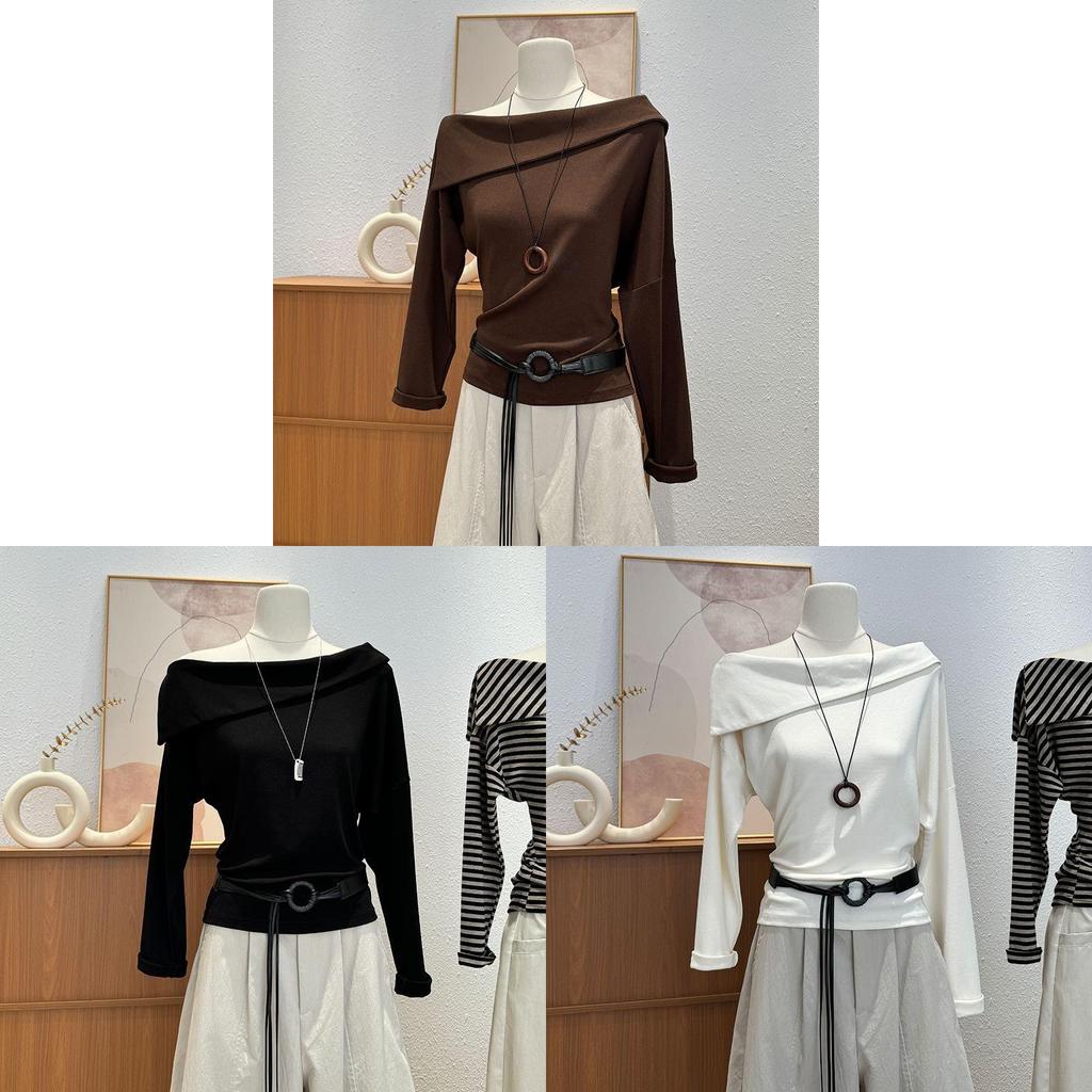 Oversized Womens T Shirt With One Shoulder Neckline And Embroidered Details For Fall 2025 Fashion