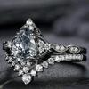 European and American Couples Ring, Water Drop Lace Crown Jewelry Shein Ring Women