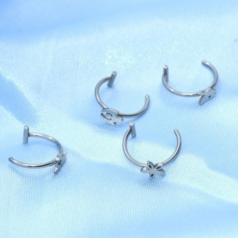 Fashionable Clip On Lip Jewelry Comfortable Wear Stainless Steel Imitation Lip Rings for Special Occasion Outfit