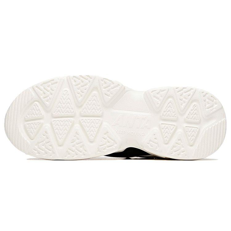 Anta Non-Slip Wear-Resistant Low-Top Dad Shoes Women Sneakers Black White 122028887-3