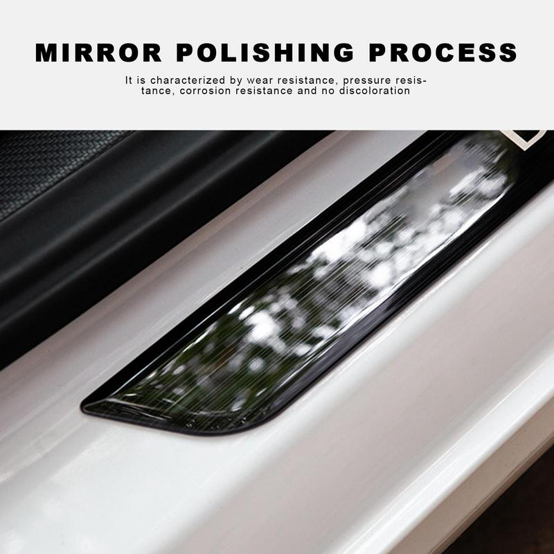 ForTesla Model3 Model Y Car Door Sill Stainless Steel Stickers Protection Plate Mirror Polished Threshold Strip Car