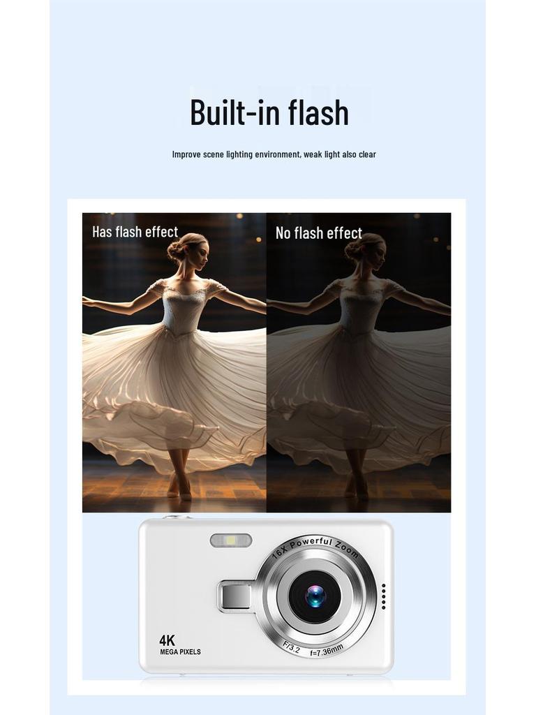 Appareil Photo Numérique Portable HD Rétro Style CCD pour Étudiants Q12 - Cadeau Parfait pour la Photographie en Extérieur