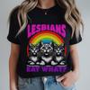Lesbians Eat What? Shirt, LGBT Shirt, Oversized Shirt, LGBT shirt, Cursed Shirt, Oddly Specific Shirt, Gen z Humor Gift, Pride Month Shirt