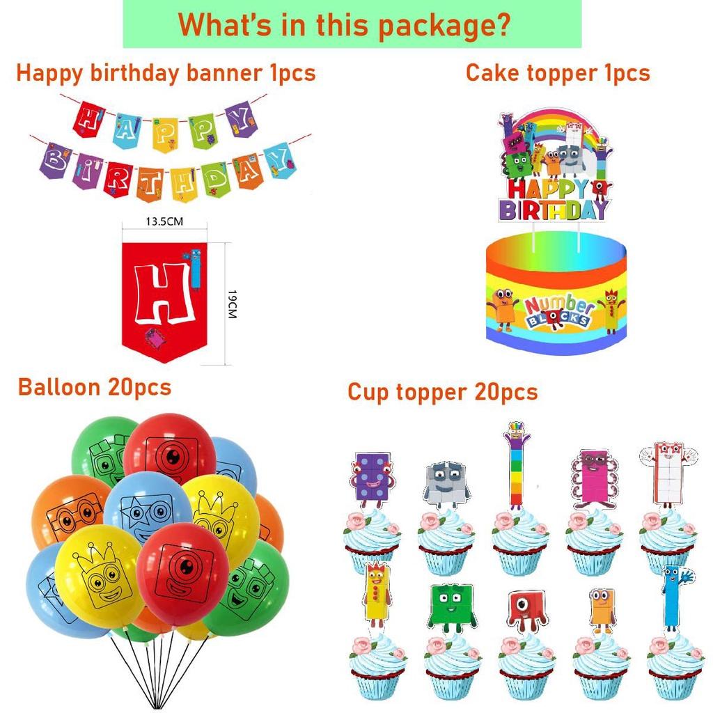 Numberblocks Theme Wedding Party Decoration Supplies High Quality Latex Balloons