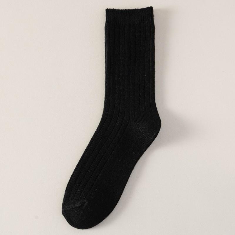 Double Needle Vintage Color Wool Socks Season Socks Men'S Medium Socks Thickened Warm And Sweat-Absorbing Men'S Stack Socks
