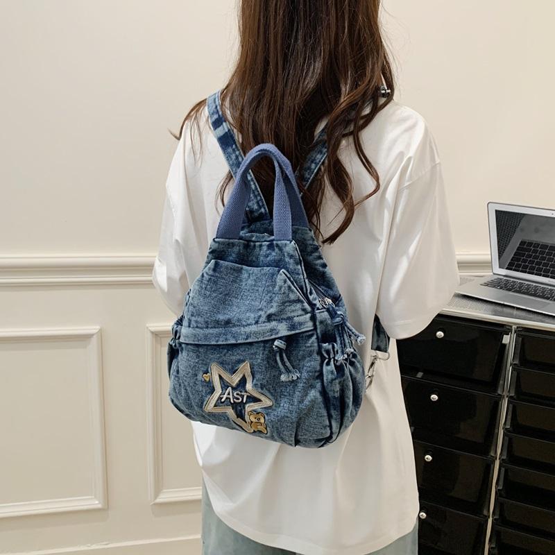 Denim Rucksack Damen Rucksack mit großer Kapazität