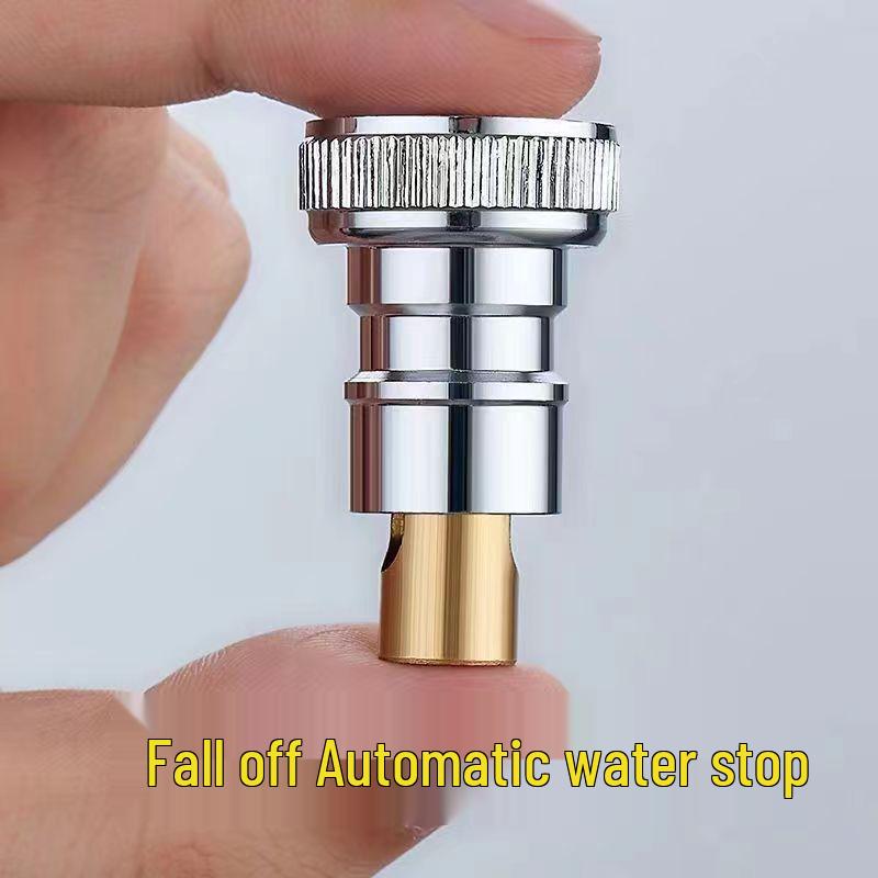 Gunmetal Anti-Fall Automatic Stop Valve Washing Machine Faucet Adapter