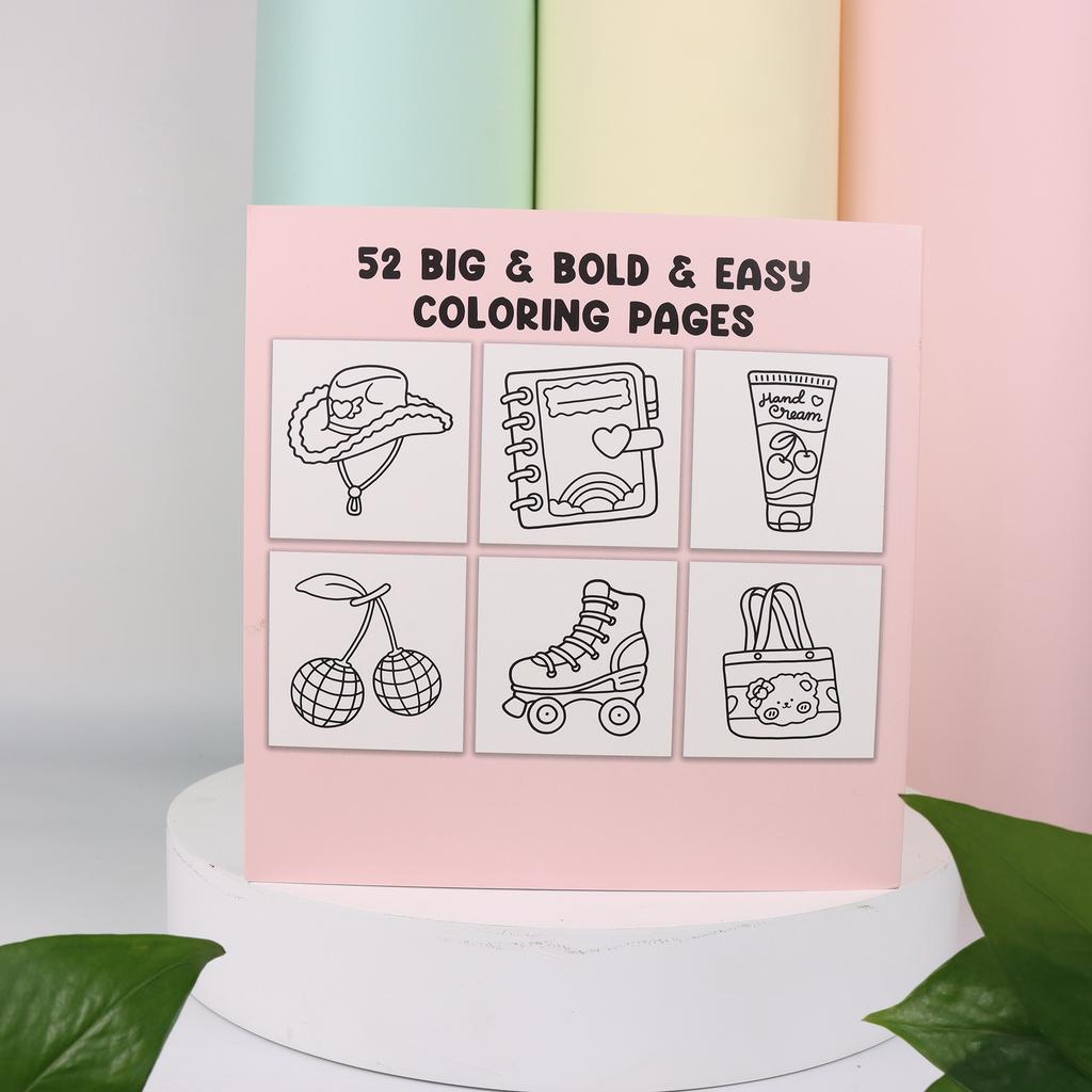 Stress Relief Adult Coloring Book Cute Objects Coloring Book for Relaxation and Leisure Activities Suitable for Gift Giving