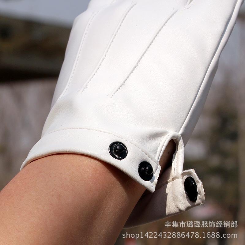 Leather half-finger gloves mens driving hip-hop performance gloves womens four-season thin bare-finger cycling sports gloves