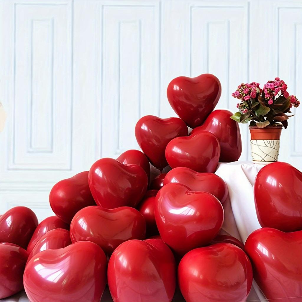 20 Stück rote Herzballons, perfekt für Geburtstage, Hochzeiten, Valentinstag, Erntedankfest, Neujahr, Hausdekoration, Szenenarrangement, Ballonparty.