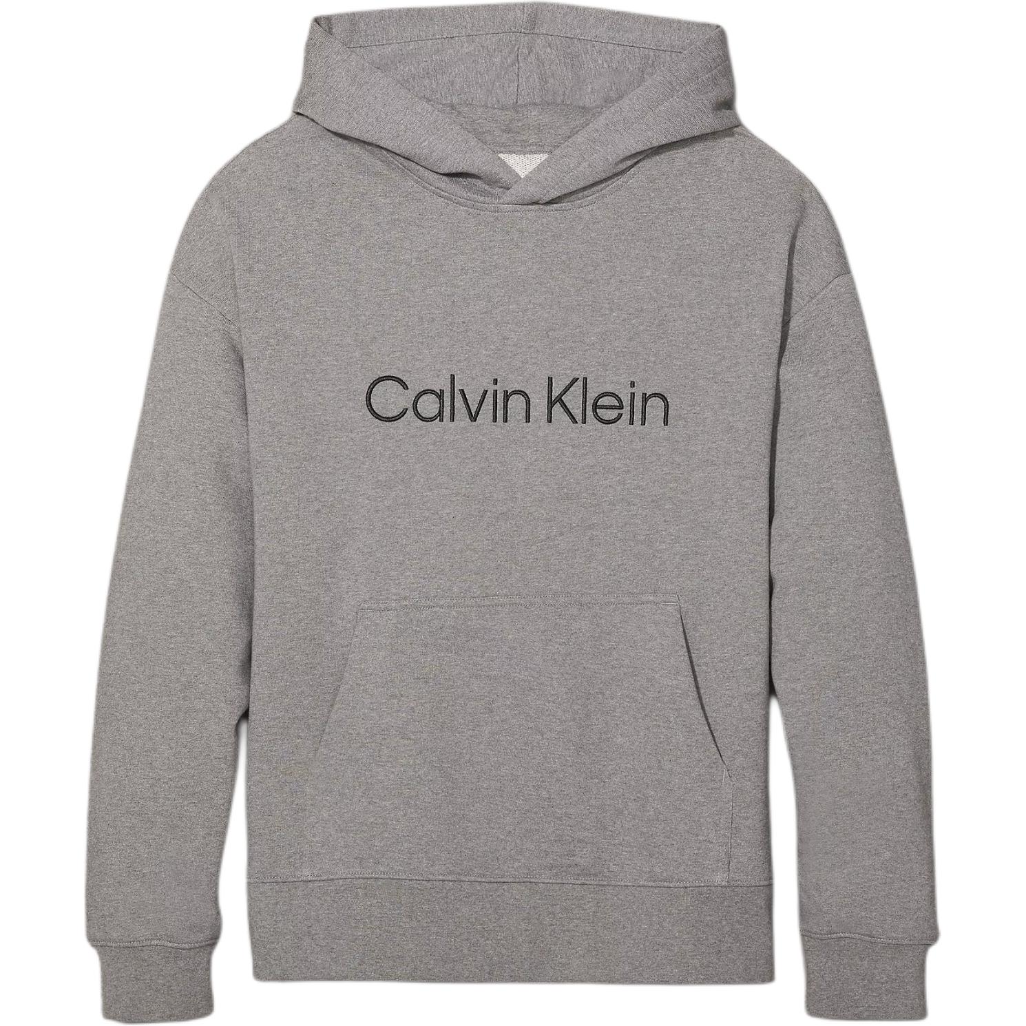 

Calvin Klein Letter Embroidered Pocket Loose Hoodie Long Sleeve Sweatshirt Men hoodies Medium-Gray 40HP231030 M