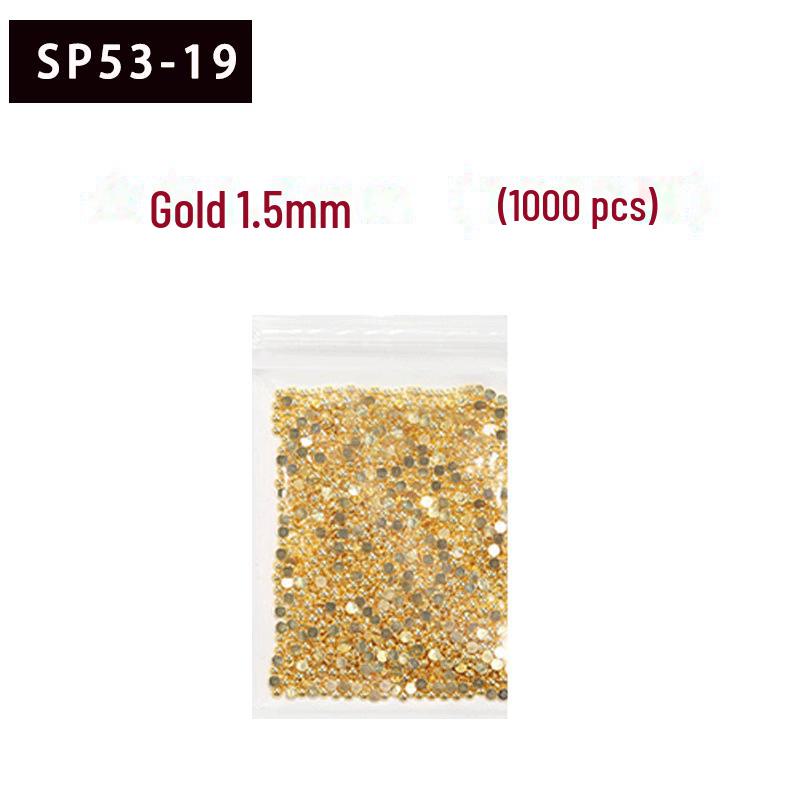 1000-Pack Gold & Silver Flat-Bottomed Steel Beads: Japanese Mini DIY Nail Art Rivets
