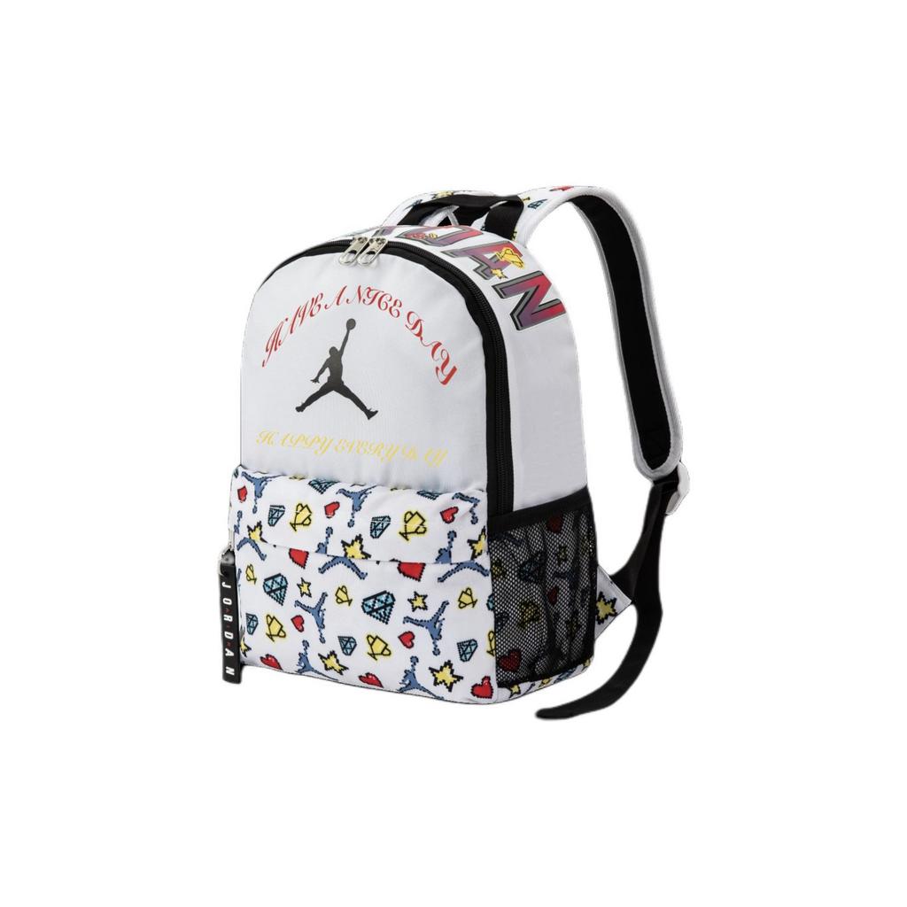 Jordan Custom Bag  Letter Print Fashion Cute Star Diamond Polyester Backpack Unisex Backpack White DZ3755-100(TEAM378-ZIMU-X1)