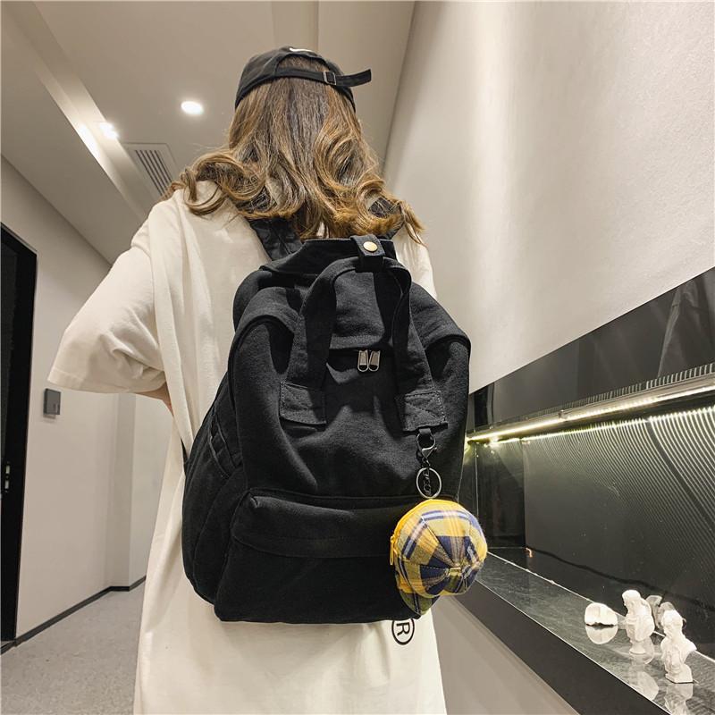 Vintage Men Women Cotton Canvas Backpack College Students Large Capacity Laptop Books Bag Casual Travelling Commuting Backpacks