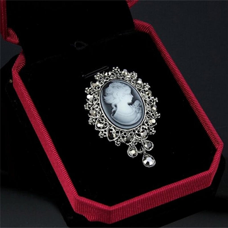 Vintage Cameo Victorian Style  Wedding Party Women Pendant Brooch Pin