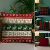 Christmas Plaid Pillow Case Sofa Living Room Bedroom Doublesided Printing Square Cushion Nap Time Pillow Case