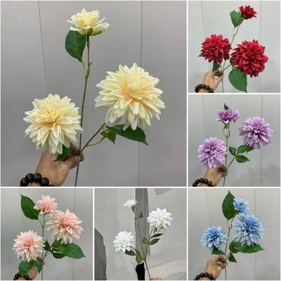  Branche Longue Fleur Artificielle de Dahlia 3 Têtes Fleur d'Hortensia Nouvelle Fleur Artificielle Décoration de Mariage