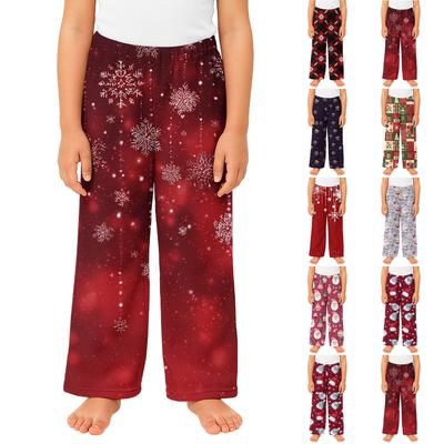 Children's Winter Pants Full Length Long Trousers Printed Pants