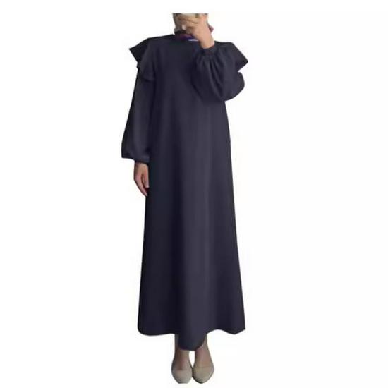 Elegant Plus Size Islamic Sundress for Women with Lantern Sleeves