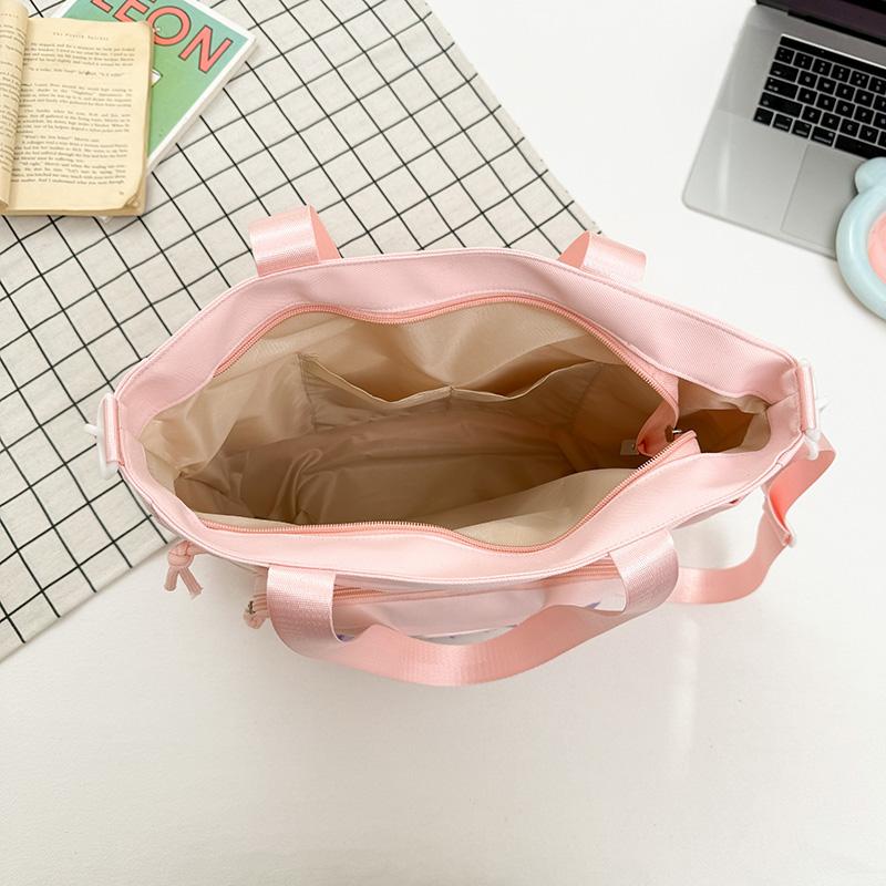 Cartoon Cat Crossbody Bag College Style Large Capacity Shoulder Tote Bag Student Class Book Bag