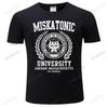 Männer Schwarz T-Shirts Cthulhu Und Lovecraft Miskatonic University T-Shirt für Unisex Call Of Cthulhu Necronomicon Lustige T-Shirts Rundhals