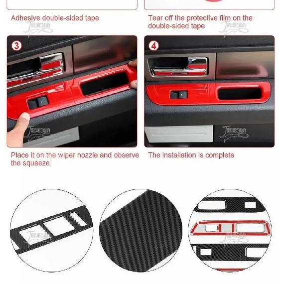 JIDIXIAN Car Interior Window Lift Switch Button Decoration Panel Cover Fit for Ford F150 2009 2010 2011 2012 2013 2014