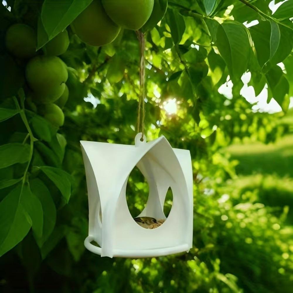 Cottage Style Hanging Bird Feeder Weatherproof Bite Resistant Bird Feeder Station Plastic with Stand Wild Bird Feeders Garden