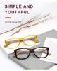 Gelbe quadratische Lesebrille für Damen Vintage Mode-Rahmen für Weitsichtigkeit Lesebrille für Herren Brillen Presbyopie+1,0 +1,5 +2,0