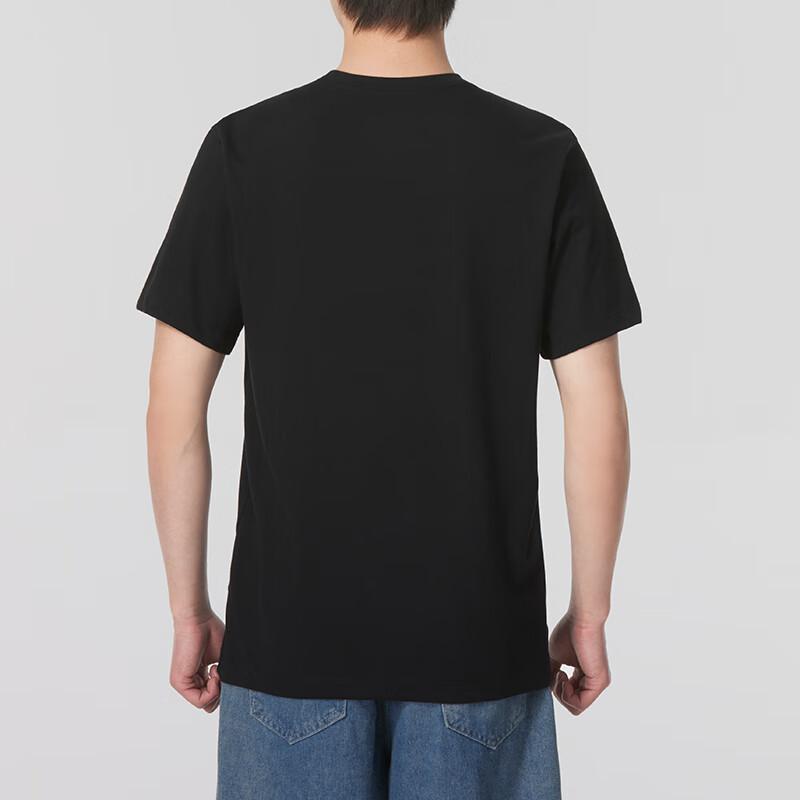 Nike SS24 Logo-Print Lässiges Sport-Lauf-Fitness-Trainings-Bequemes Atmungsaktives Rundhals-Kurzarm-T-Shirt Herren-Tops Schwarz FV8391010